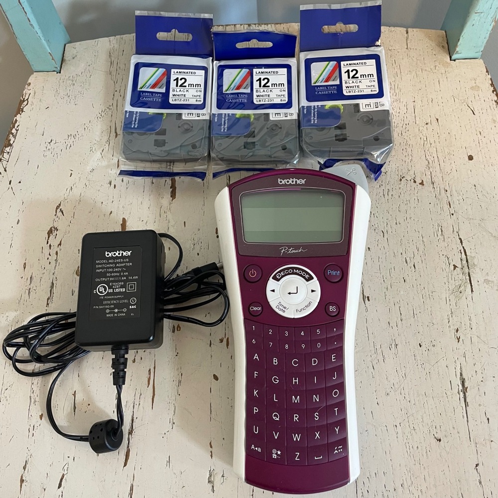 Brother P-Touch PT-1090 Label Maker Bundle with AC Adapter and 3 Tapes Refills